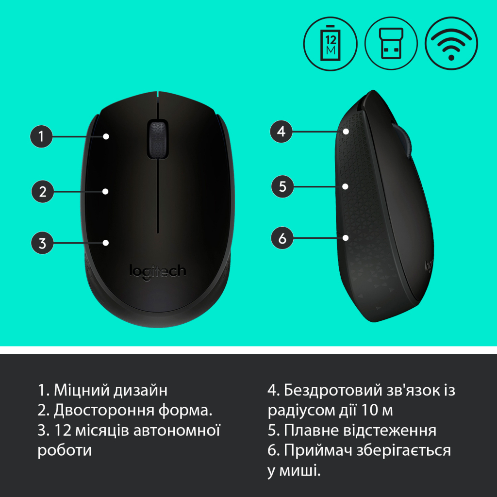 Мишка Logitech M171 Black (910-004424) - зображення 7
