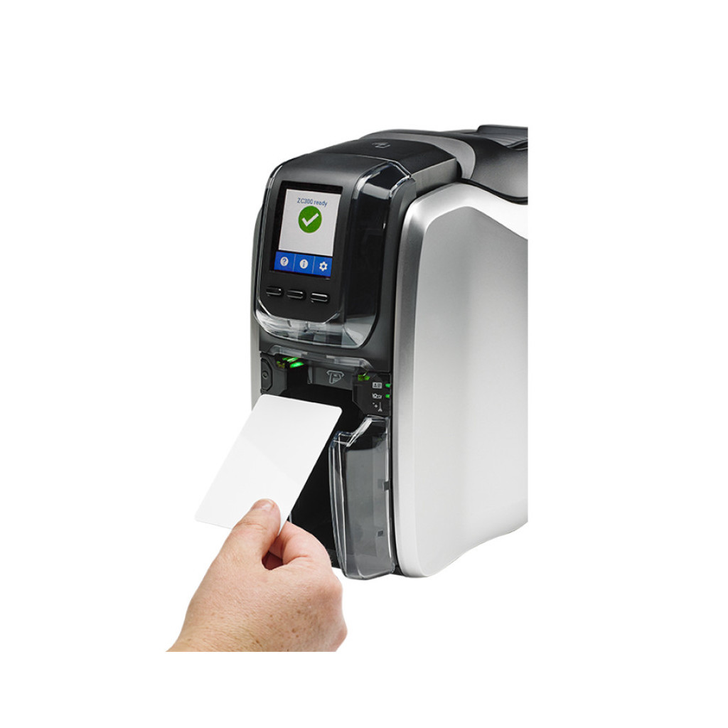 Принтер пластикових карт Zebra ZC300, Single Sided, USB, Ethernet, CardStudio, 200 cards, YMCKO ribbon (ZC31-000CQ00EM00) - зображення 2