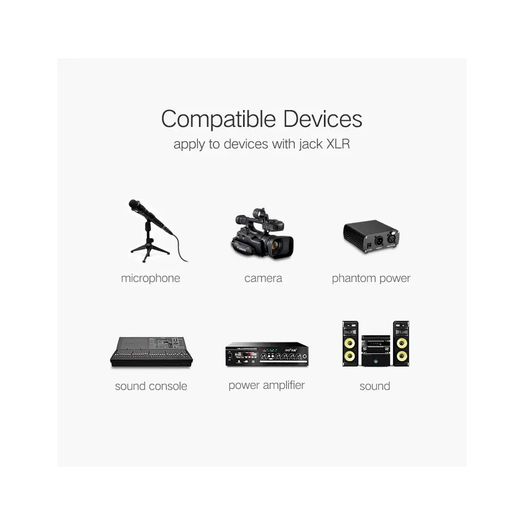 Кабель мультимедійний XLR M to XLR F 5.0m AV130 black UGREEN (20712) - зображення 8