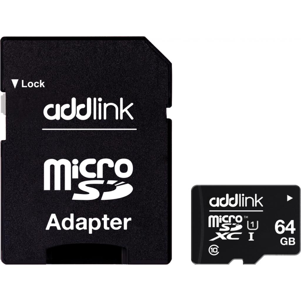 Карта пам'яті AddLink 64GB microSDXC class 10 UHS-I U1 (ad64GBMSX310A) - зображення 1