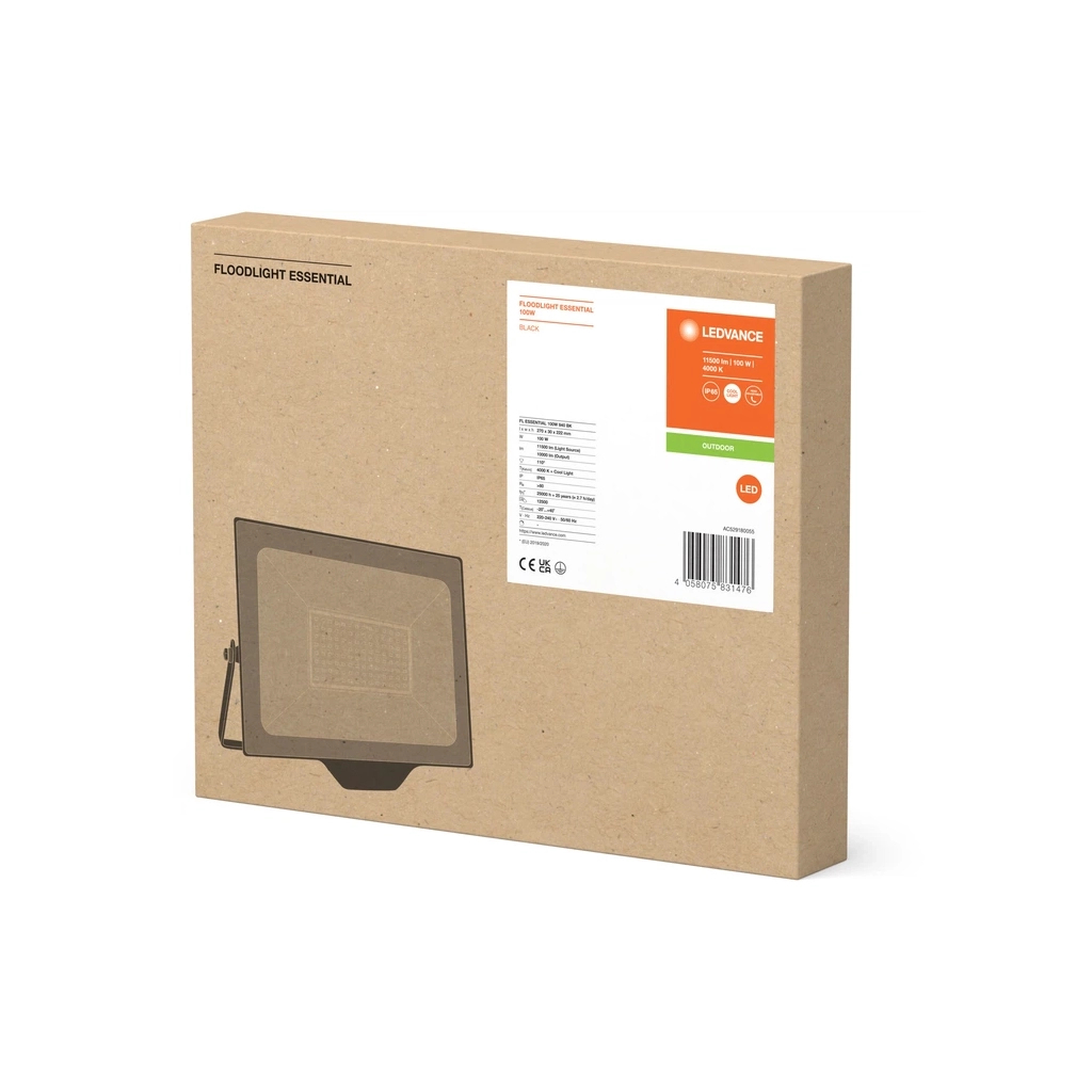 Прожектор LEDVANCE FL ESSENTIAL 200W 840 BK IP65 (4058075831513) - зображення 4