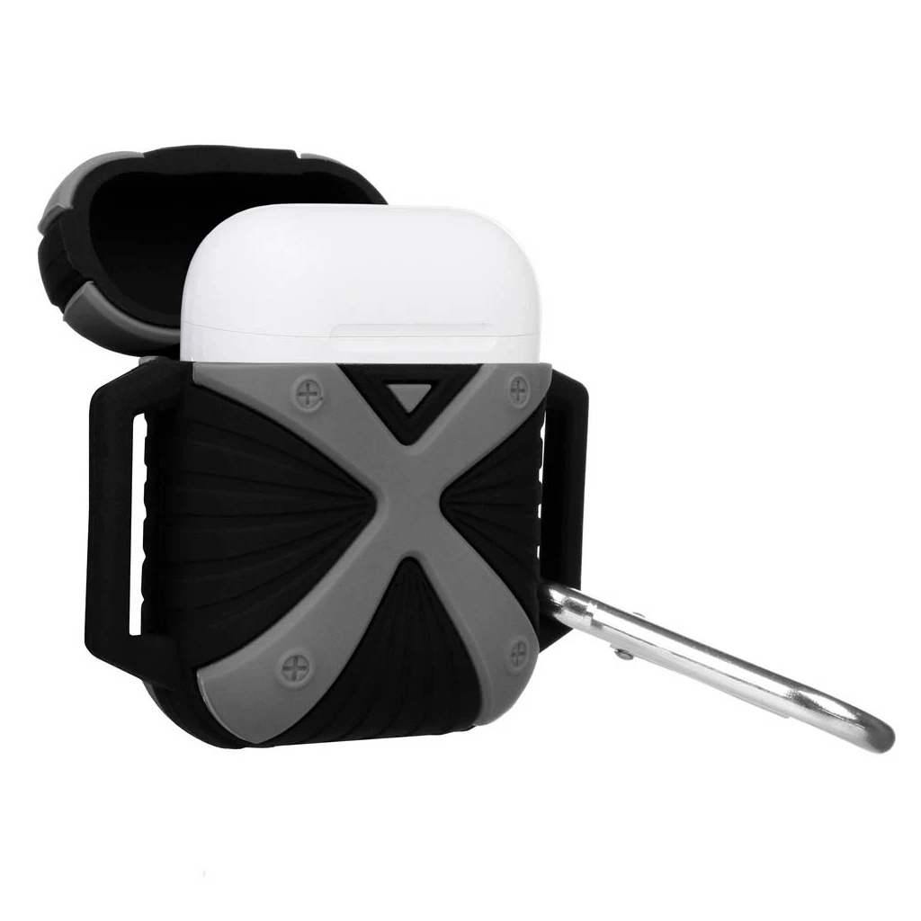 Чохол для навушників X-HuWei i-Smile для Apple AirPods IPH1443 Gray+Black (702336) - зображення 2