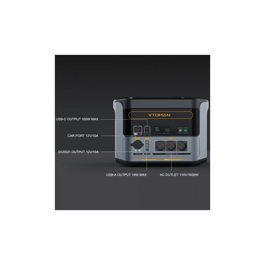 Зарядна станція Vtoman FlashSpeed 1000 PB-85 1000W 828Wh (FlashSpeed 1000) - изображение 7