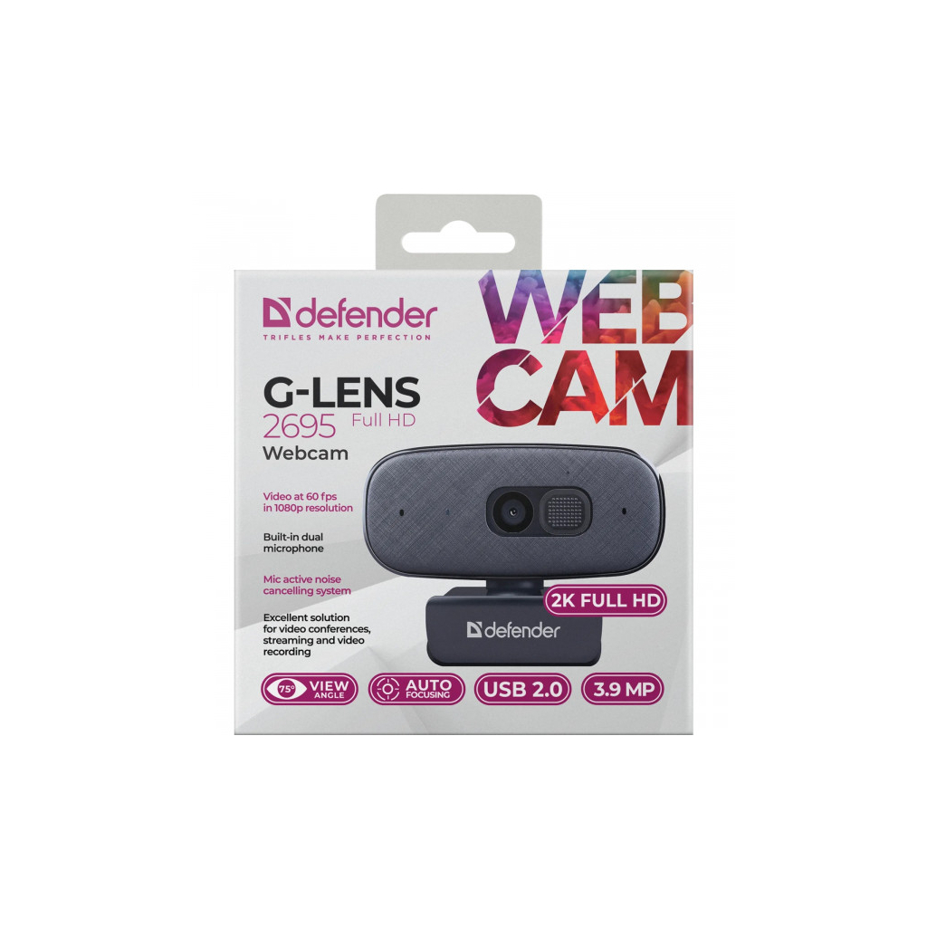 Веб-камера Defender G-lens 2695 FullHD 2K 1520p Black (63195) - зображення 8