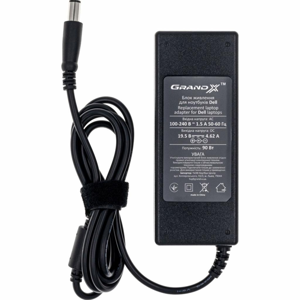 Блок живлення до ноутбуку Grand-X Dell (19.5V 4.62A 90W) 7.4x5.0mm (DL90W50C) - зображення 1