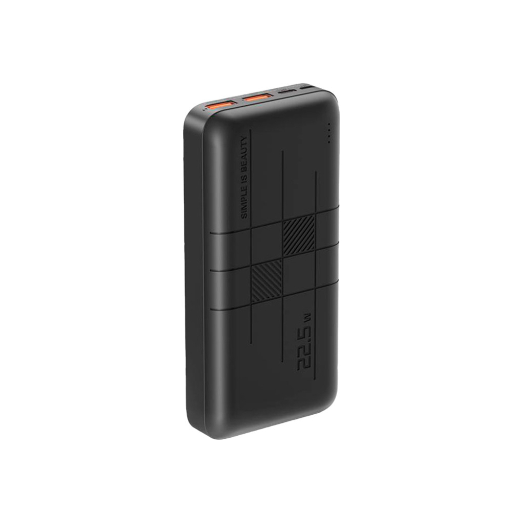 Батарея універсальна XO 20000mAh, PD/20W, QC3.0/22.5W, Input(Type-C,MicroUSB), Output(2*USB,Type-C), Black (PR188_Black) - зображення 1