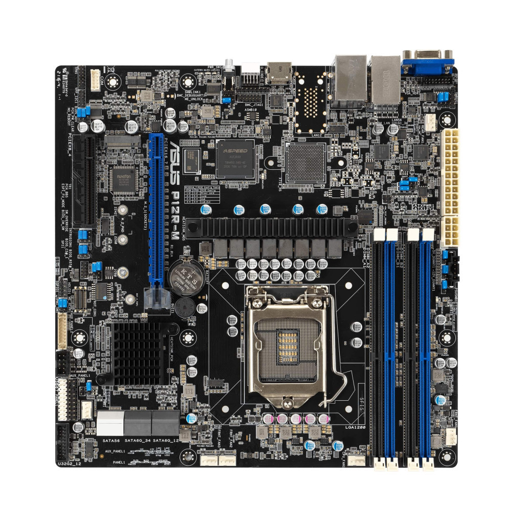 Серверна материнська плата ASUS P12R-M S1200 C252 4xDDR4 ATX (90SB09X0-M1UAY0) - зображення 1