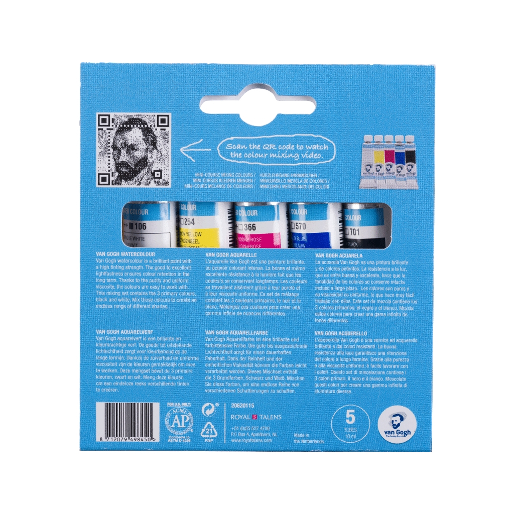 Акварельні фарби Royal Talens Van Gogh Primary 5 x 10 мл (8712079498450) - изображение 4