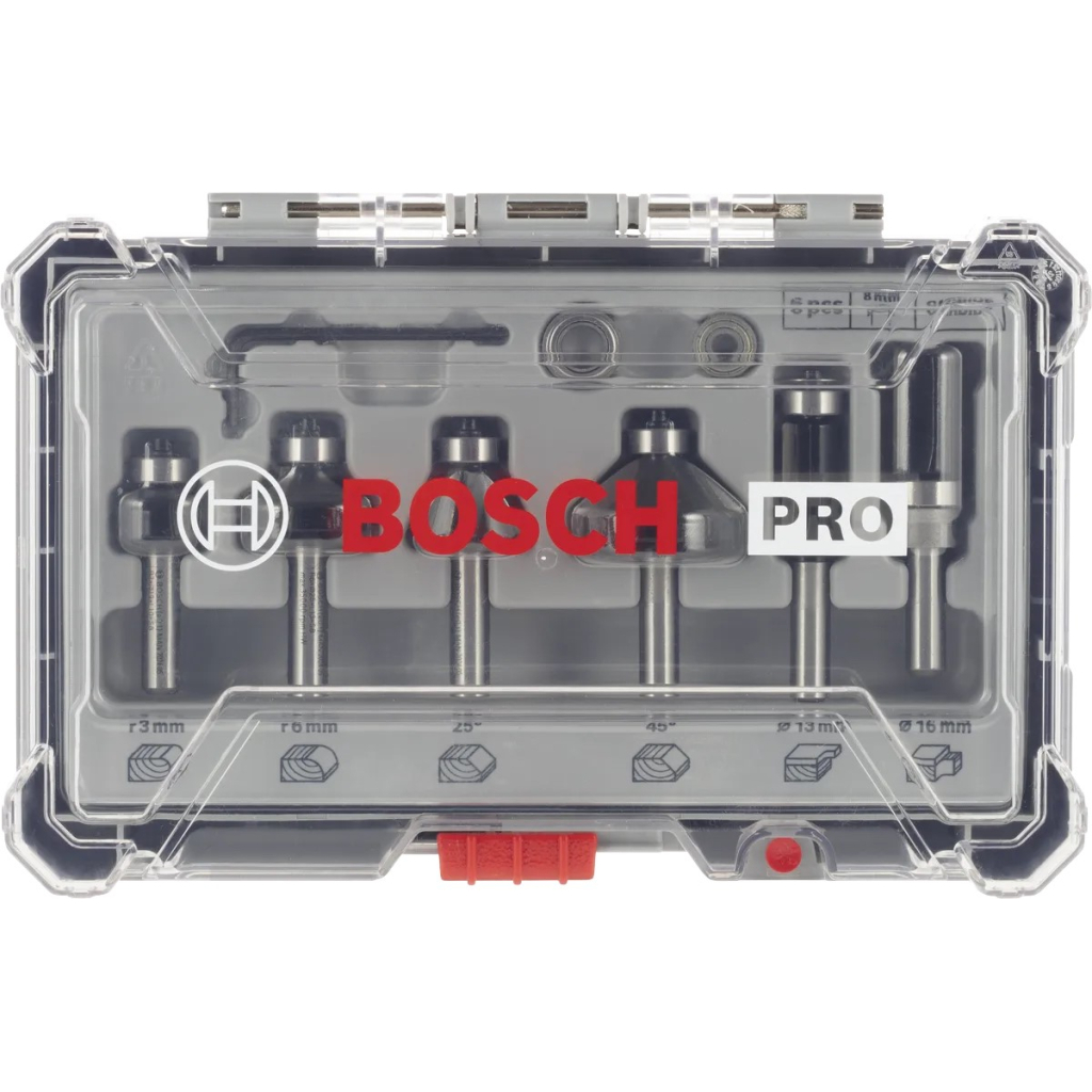 Набір фрез Bosch Professional кромкових фасонних, 8мм, 6шт (2.607.017.469) - зображення 1