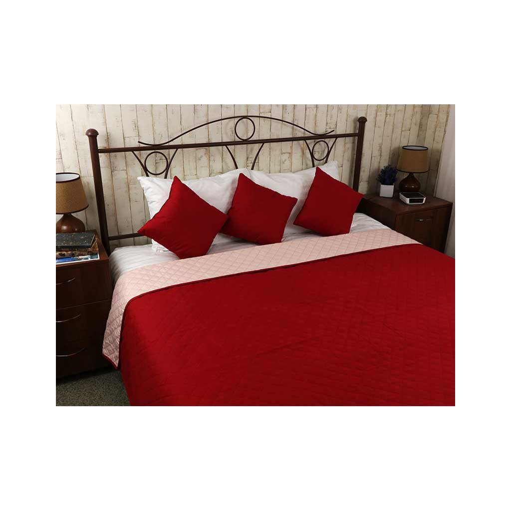 Покривало Руно двостороннє Cherry Ромб вишневе 212х240 см (329.52У_Cherry ромб) - зображення 1