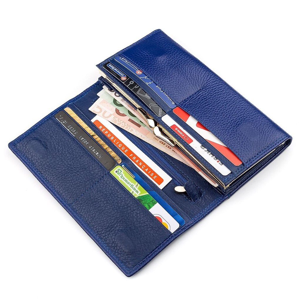 Гаманець Boston З натуральної шкіри Синій (18484) - зображення 3