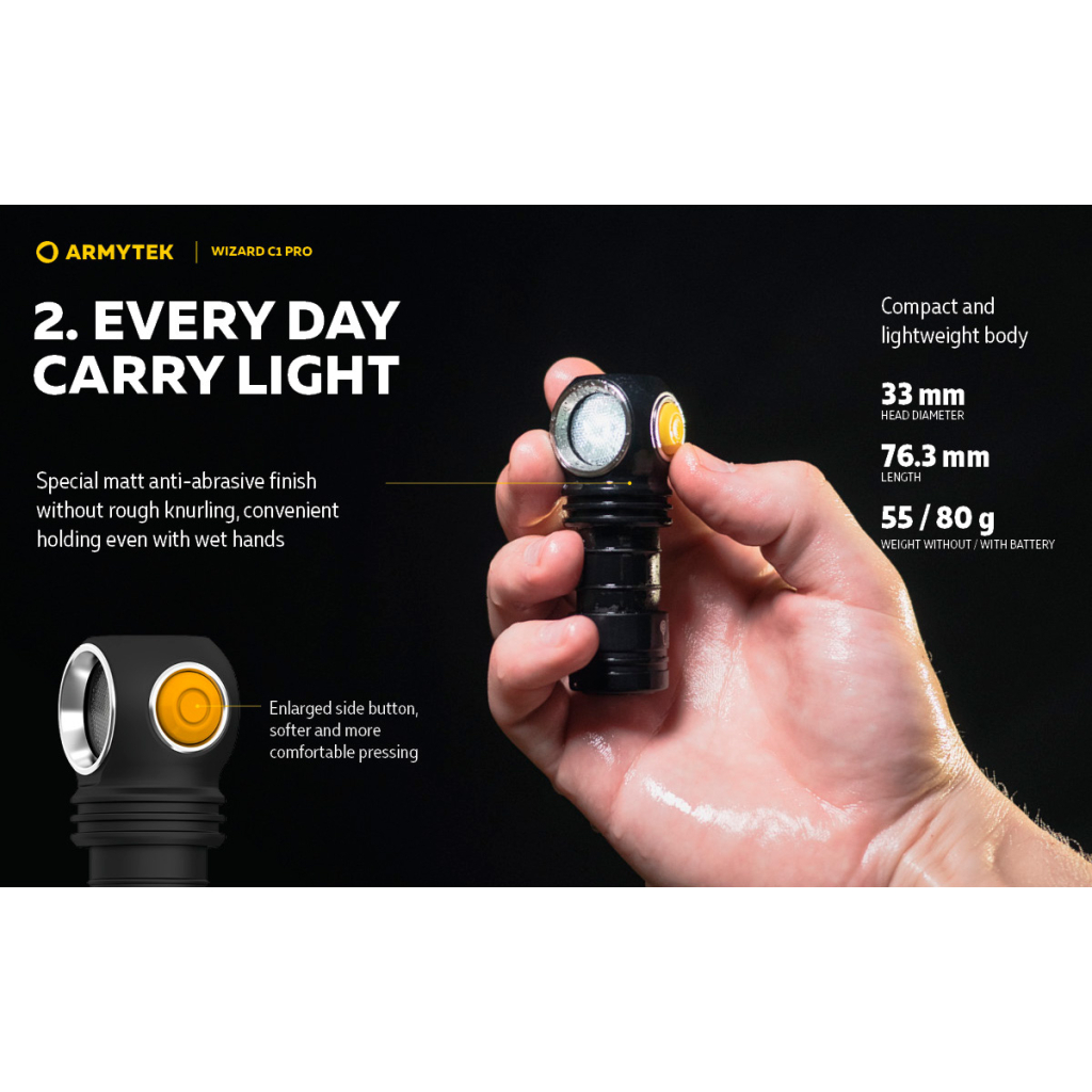 Ліхтар Armytek Wizard C1 Pro Magnet USB (F09001C) - изображение 11