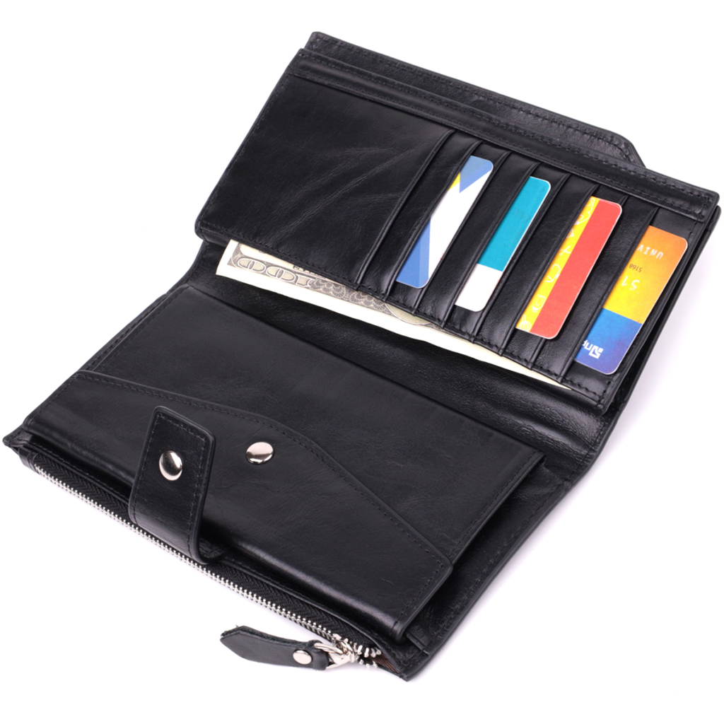 Гаманець Vintage З натуральної шкіри Чорний (22885) - изображение 7