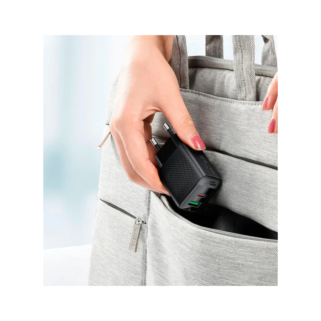 Зарядний пристрій Acefast 2xUSB 30W (USB-C+USB-A) Gan A98 Black (6974316283263) - зображення 7