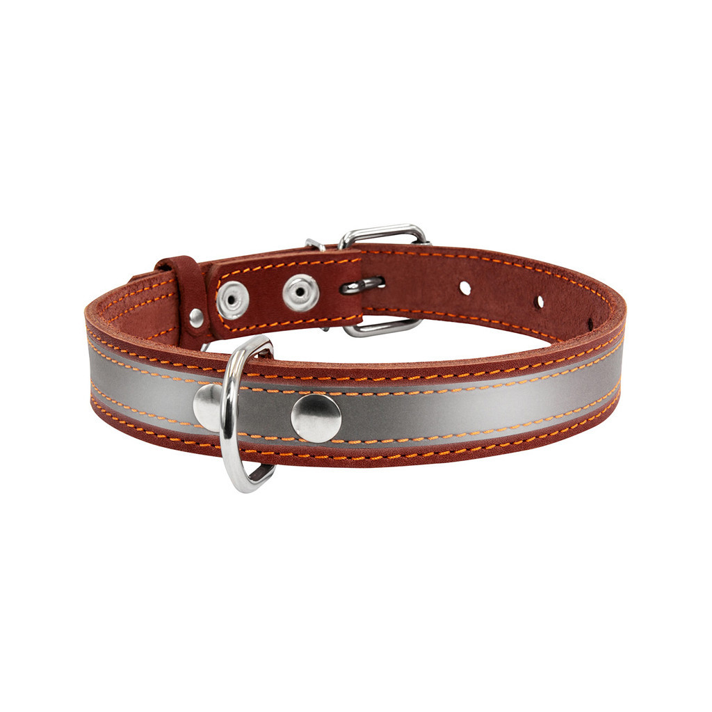 Нашийник для тварин Collar зі світловідбиваючою стрічкою Ш 25 мм Д 38-50 см коричневий (02496) - зображення 2