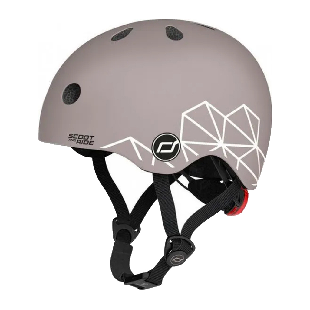 Шолом Scoot&Ride 45-51см , коричневий, з ліхтариком (SR-181206-BROWNLINES) - зображення 1