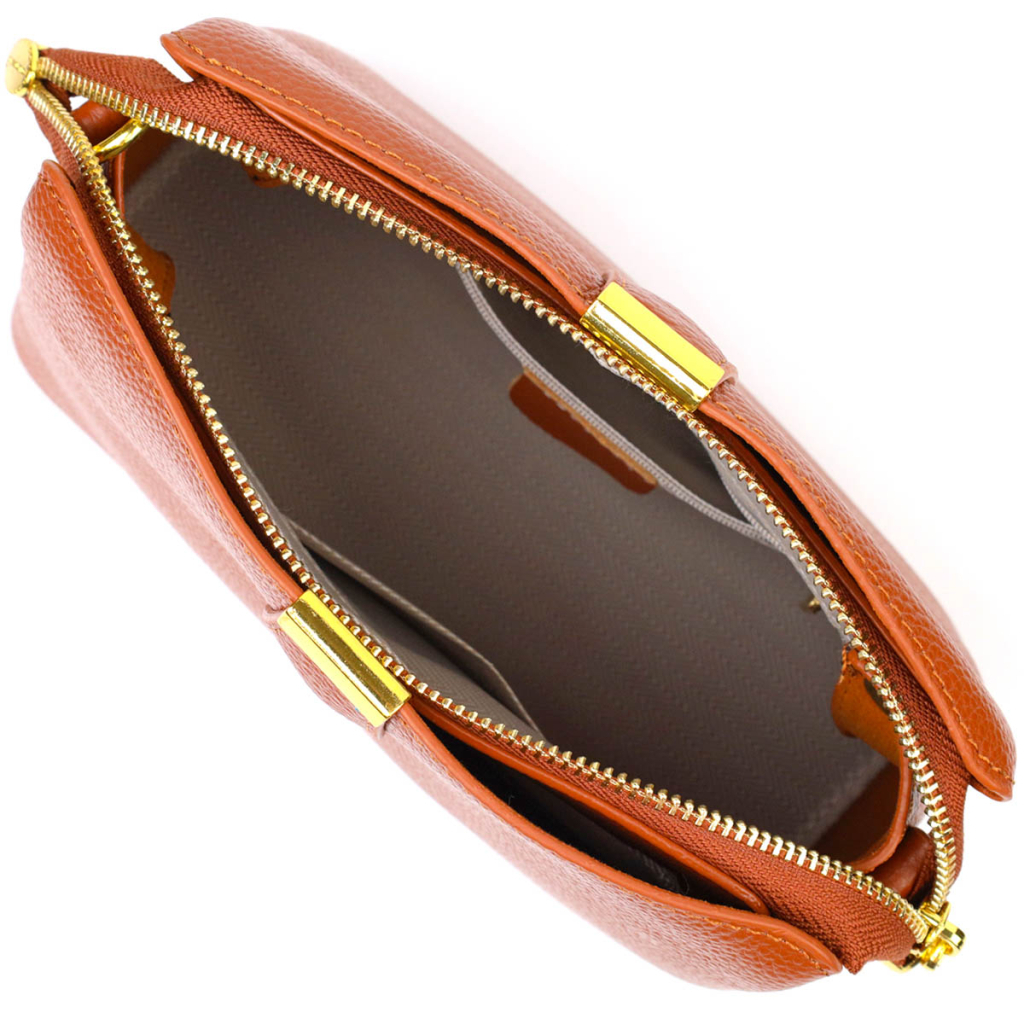 Сумка Vintage Жіноча на три відділення з натуральної шкіри Руда (22105) - зображення 6