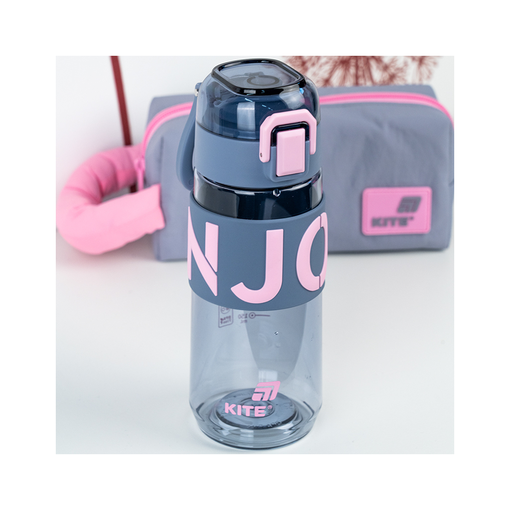 Пляшка для води Kite 550 мл сіро-рожева (K25-1232-2) - зображення 7