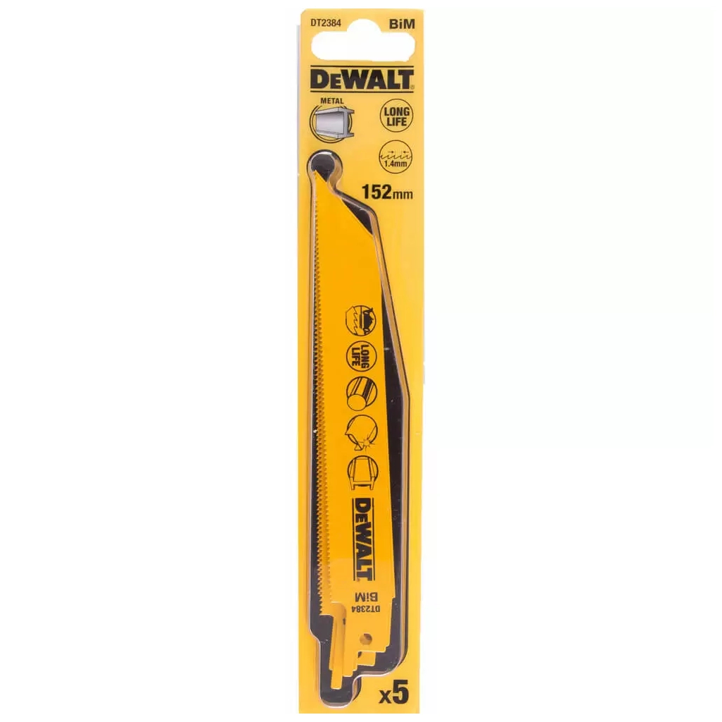 Полотно DeWALT для шабельних пилок, біметалічний, швидкий пропил, 152 мм, 18 TPI, 5 шт (DT2384) - зображення 1