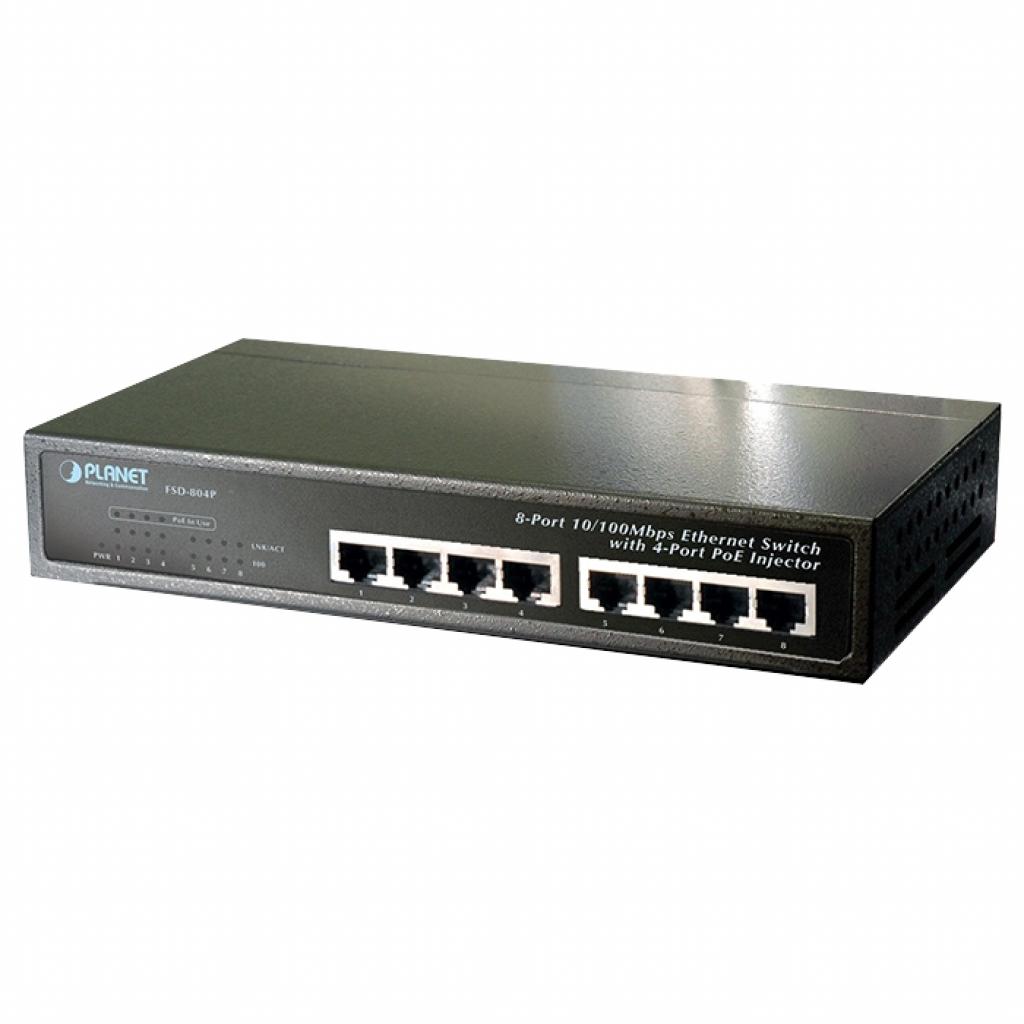 Комутатор мережевий Planet FSD-804PS-EU - зображення 1