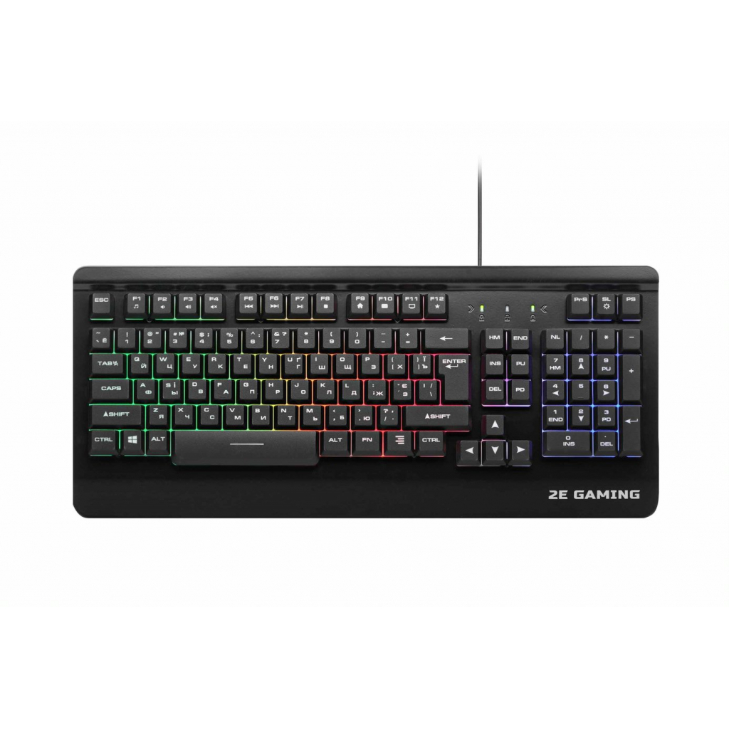 Клавіатура 2E KG320 LED USB Black Ukr (2E-KG320UB) - зображення 1