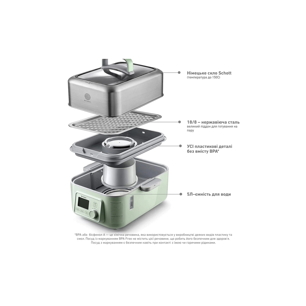 Пароварка Buydeem G564_A501 Cozy Greenish (G564_A501-CG/EU) - изображение 3