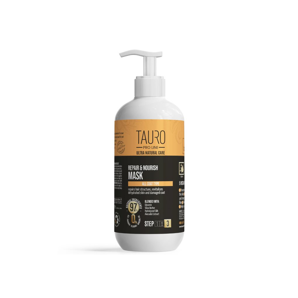 Маска для тварин Tauro Pro Line Ultra Natural Care Repair and Nourish 400 мл (TPL63604) - зображення 1