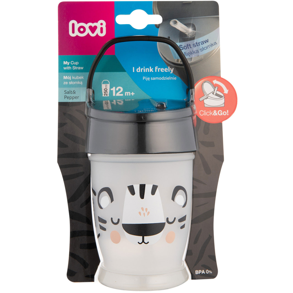 Поїльник-непроливайка Lovi Salt & Pepper із силіконовою трубочкою 250 мл (35/356) - зображення 3