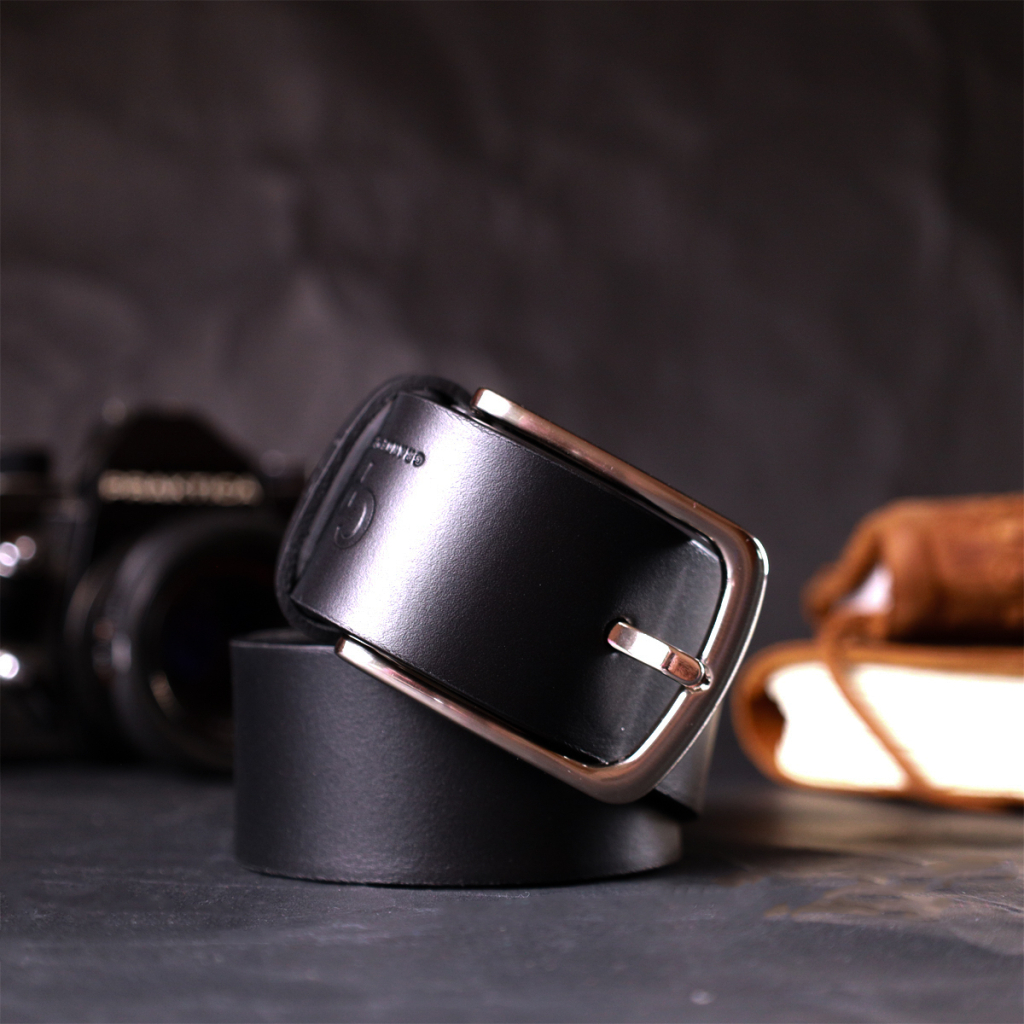 Ремінь Grande Pelle Під джинси з натуральної шкіри Чорний (11684) - зображення 10