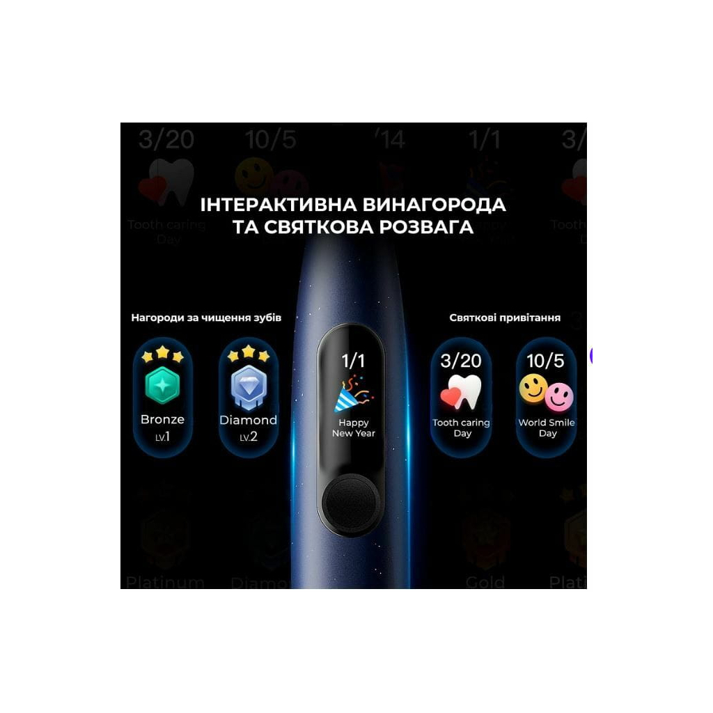 Електрична зубна щітка Oclean X Pro Digital Dark Blue (6970810553482) - зображення 9