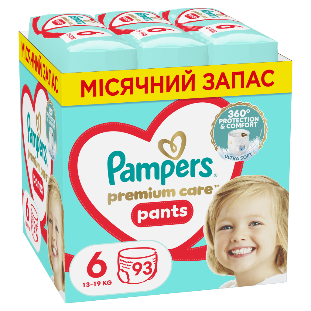 Підгузки Pampers трусики Pants Giant Розмір 6 (14-19 кг) 93 шт (8006540491010) - зображення 1