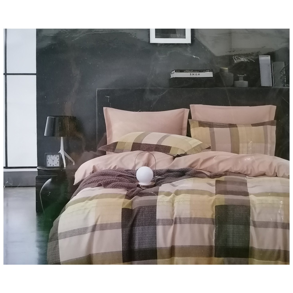 Постільна білизна ШЕМ Royal Satin рожева клітинка полуторна 150 х 215 (1,5 RS_рожева клітинка) - зображення 1