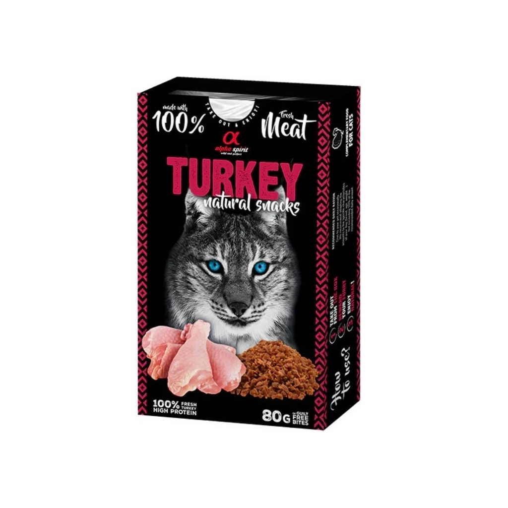 Ласощі для котів Alpha Spirit Cat Turkey Natural Snacks з індичкою 80 г (8436586311766) - зображення 1