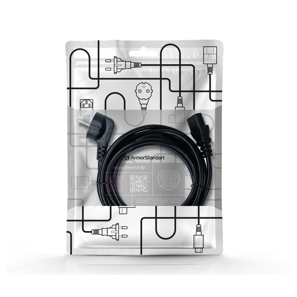 Кабель живлення C13 3.0m 0.75mm2 black Armorstandart (ARM74269) - изображение 3