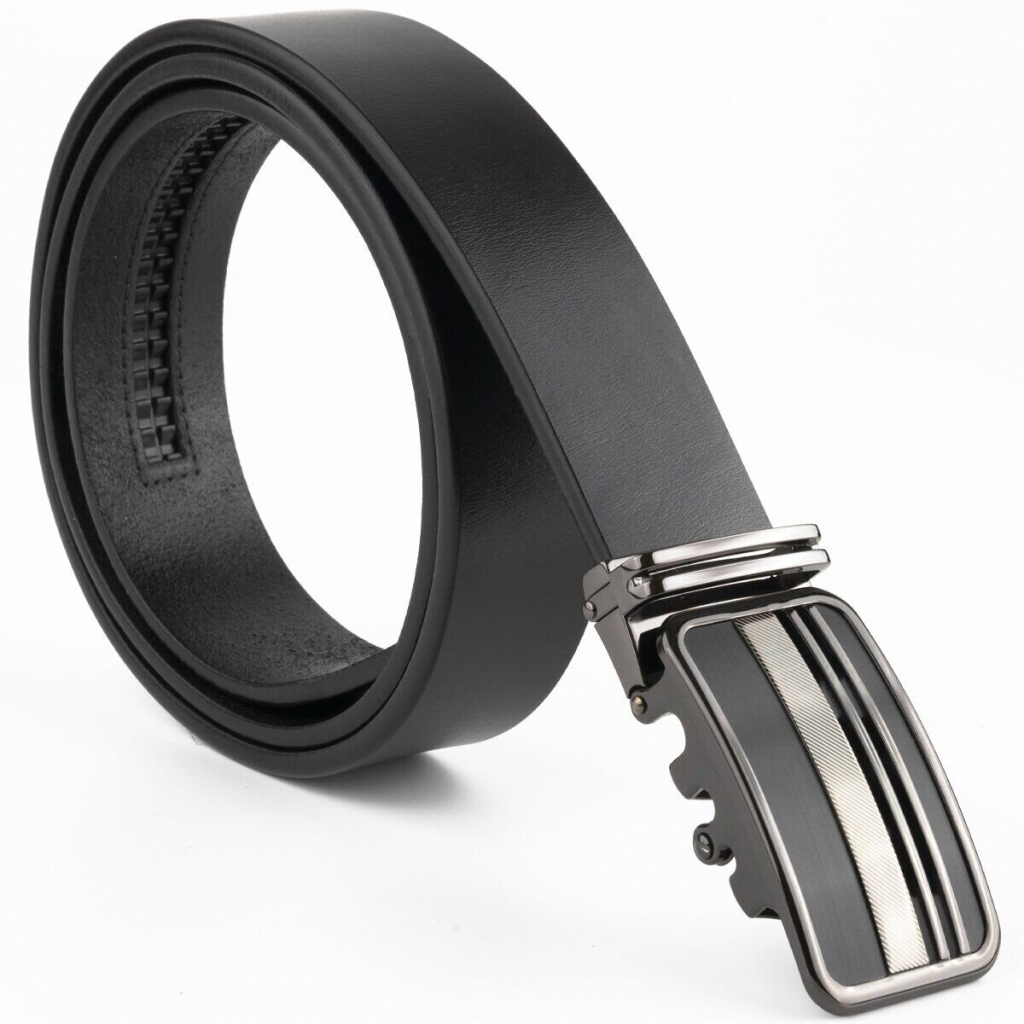 Ремінь Vintage Чоловічий з автоматичною пряжкою смужки Чорний (20292) - зображення 2