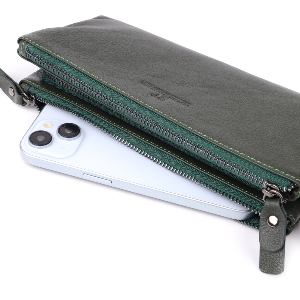 Гаманець ST Leather Шкіряний на три відділення Зелений (23110) - зображення 8