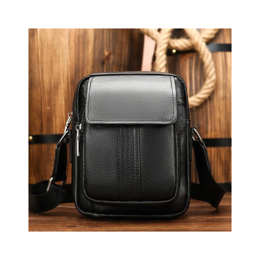 Сумка Vintage Шкіряна флотар Чорна (14943) - зображення 7