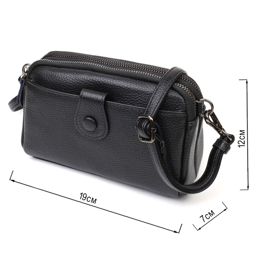 Сумка Vintage Клатч з натуральної шкіри Чорна (22086) - зображення 3