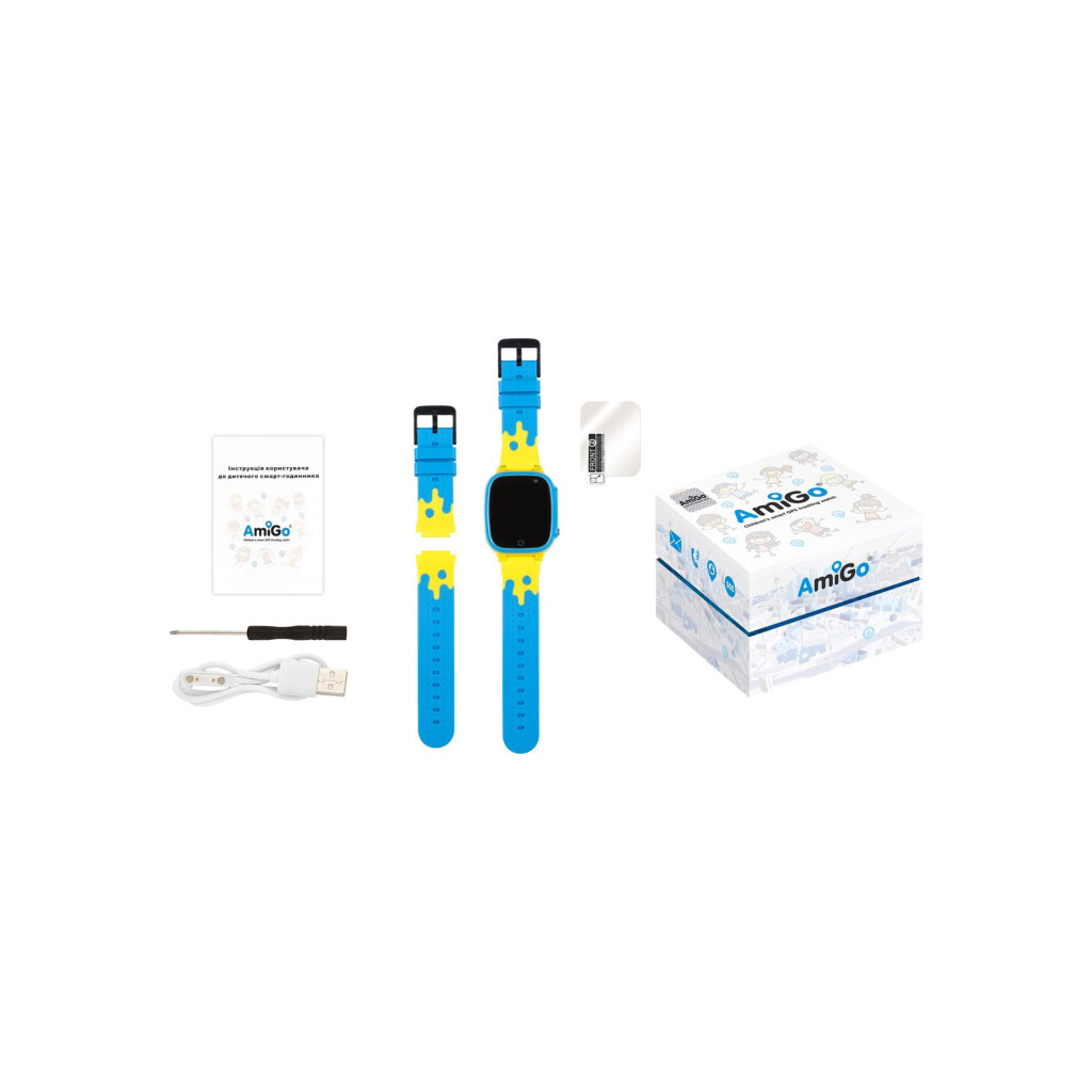 Смарт-годинник Amigo GO008 GLORY GPS WIFI Blue-Yellow (976267) - зображення 7