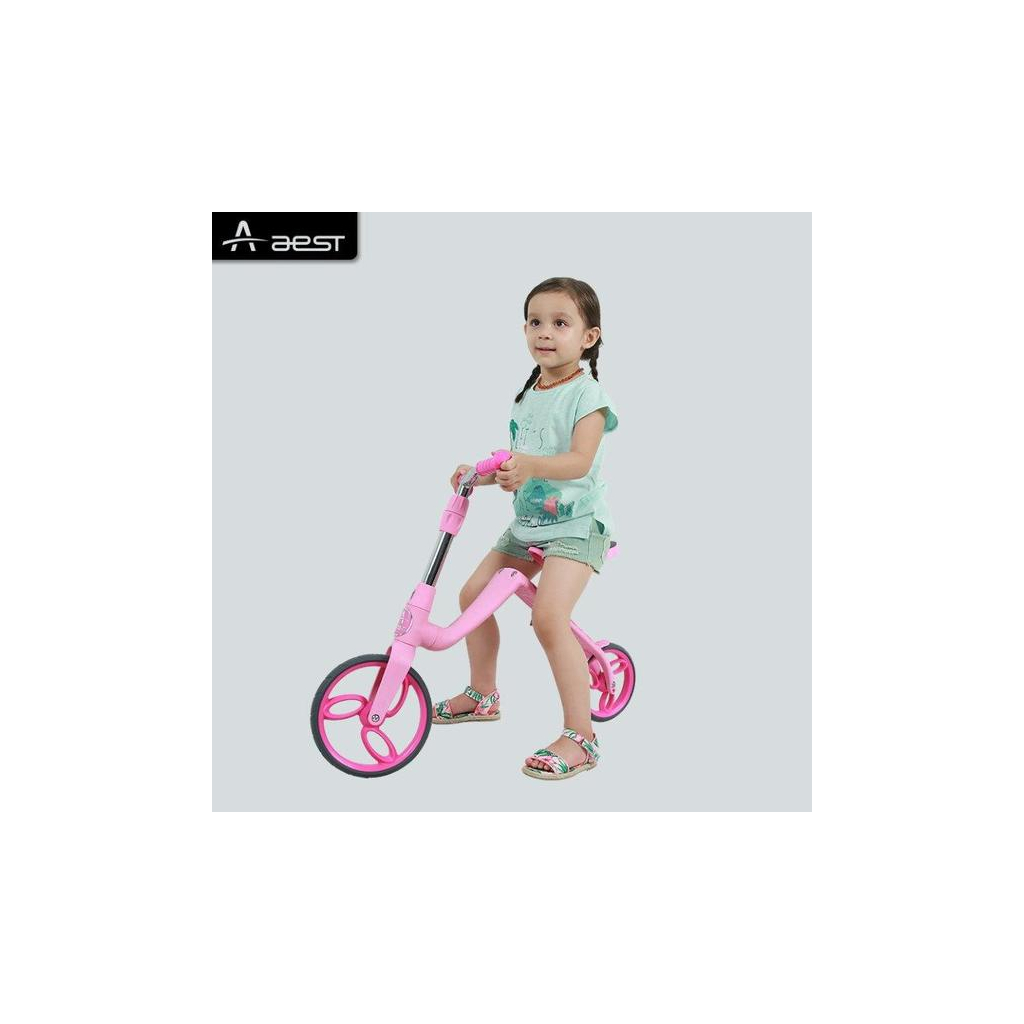 Самокат Daddychild Біговел 2 в 1 Спорт AEST B08 Рожевий (6468290) - зображення 5