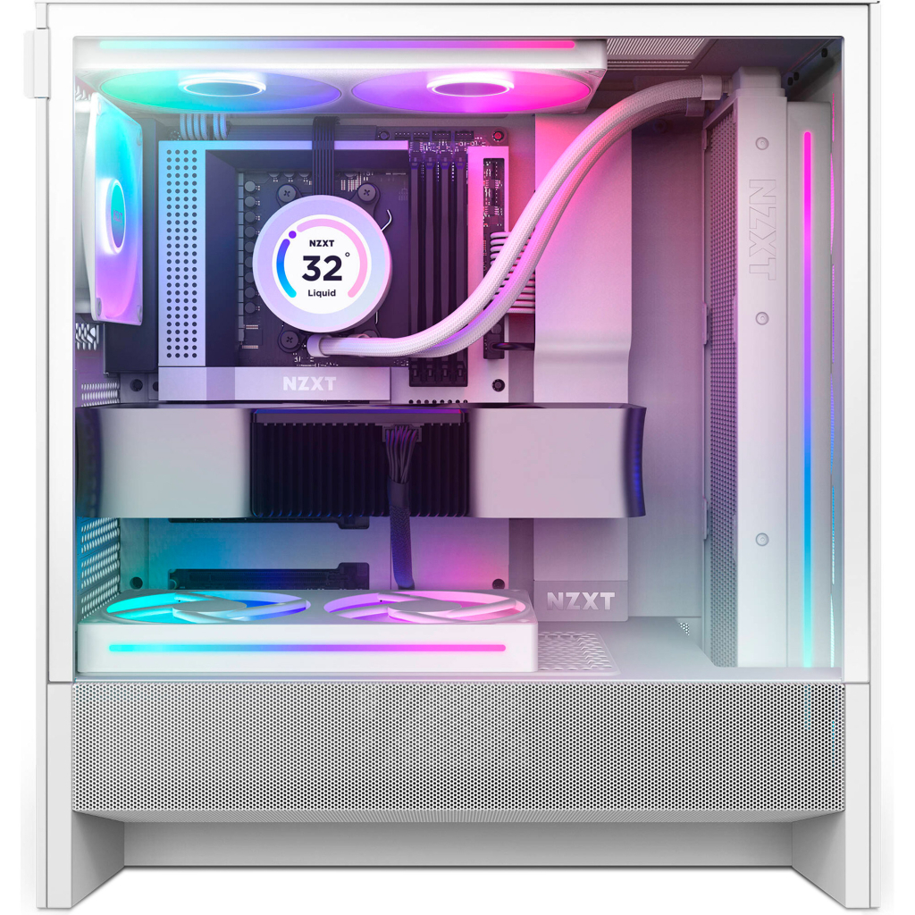 Корпус NZXT H5 Flow RGB Compact All White (CC-H52FW-R1) - зображення 7