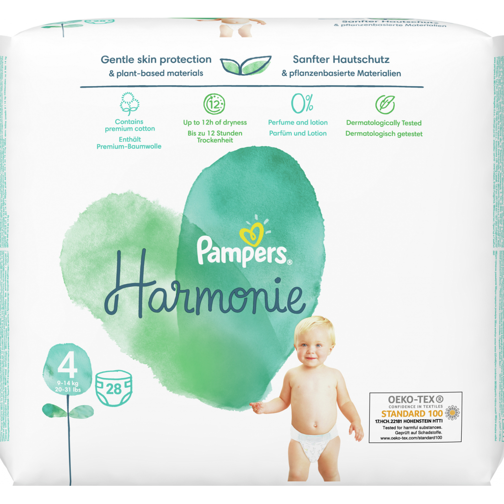 Підгузки Pampers Harmonie Розмір 4 (9-14 кг) 28 шт. (8006540156636) - зображення 2