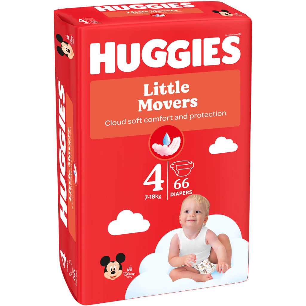 Підгузки Huggies Little Movers Mega 4 (7-18) кг 66 шт (5029053548777) - изображение 2