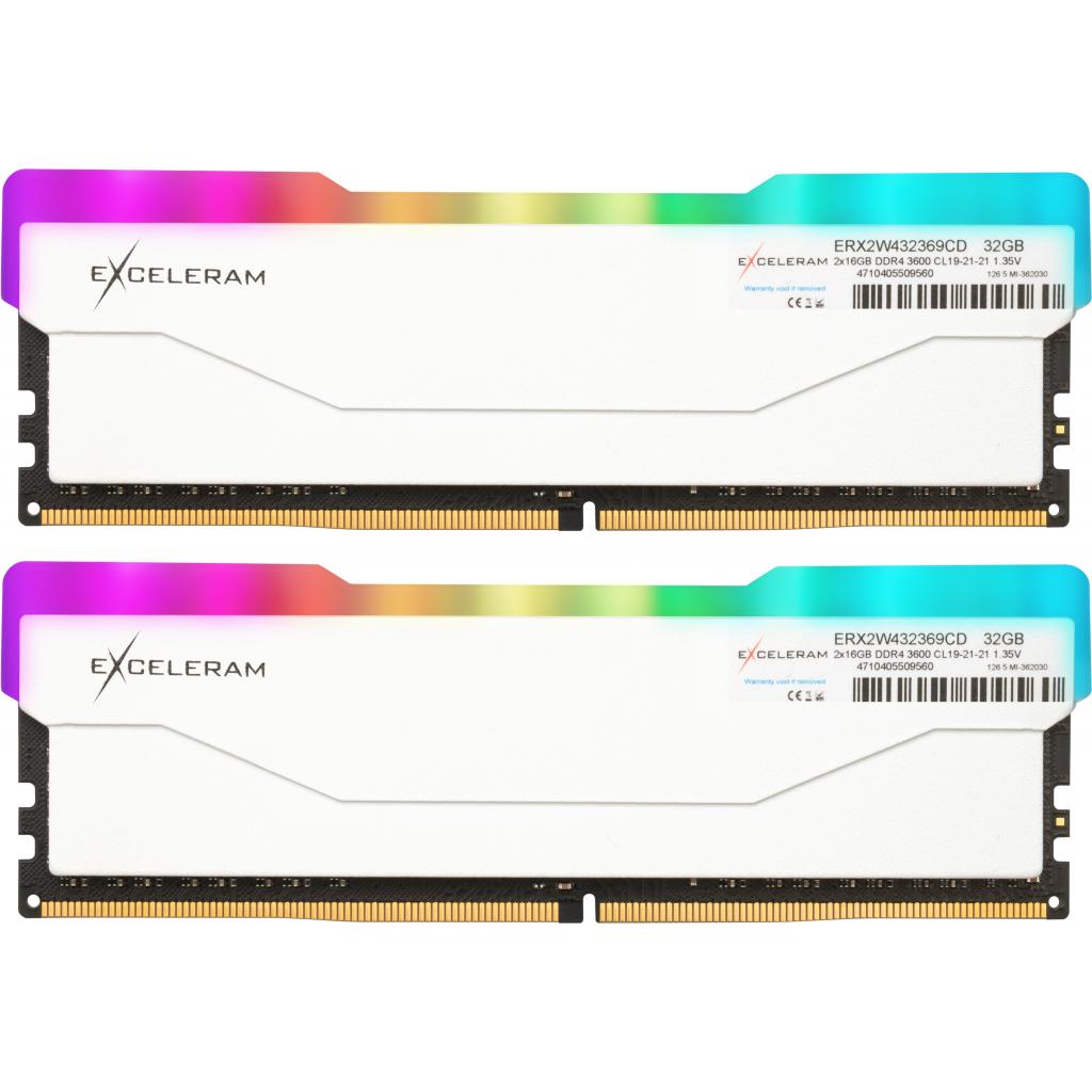 Модуль пам'яті для комп'ютера DDR4 32GB (2x16GB) 3600 MHz RGB X2 Series White eXceleram (ERX2W432369CD) - зображення 1