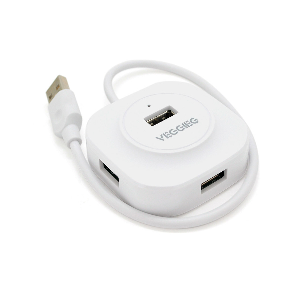 Концентратор VEGGIEG USB 3.0 to 4xUSB 0.3m white (V-U2407) - зображення 1
