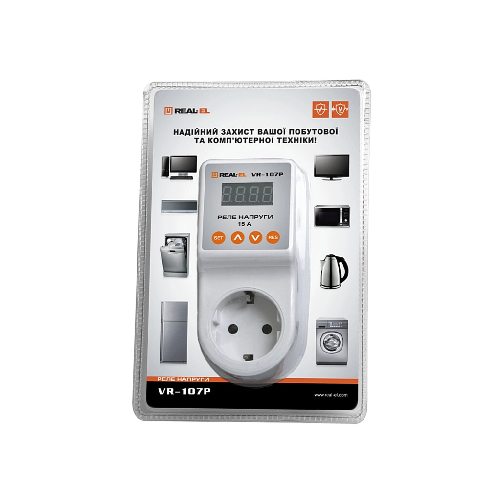Реле напруги REAL-EL VR-107P, white (EL122300008) - picture 9