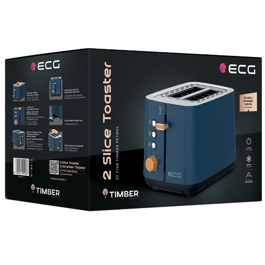 Тостер ECG ST 2768 Timber Petrol - изображение 11
