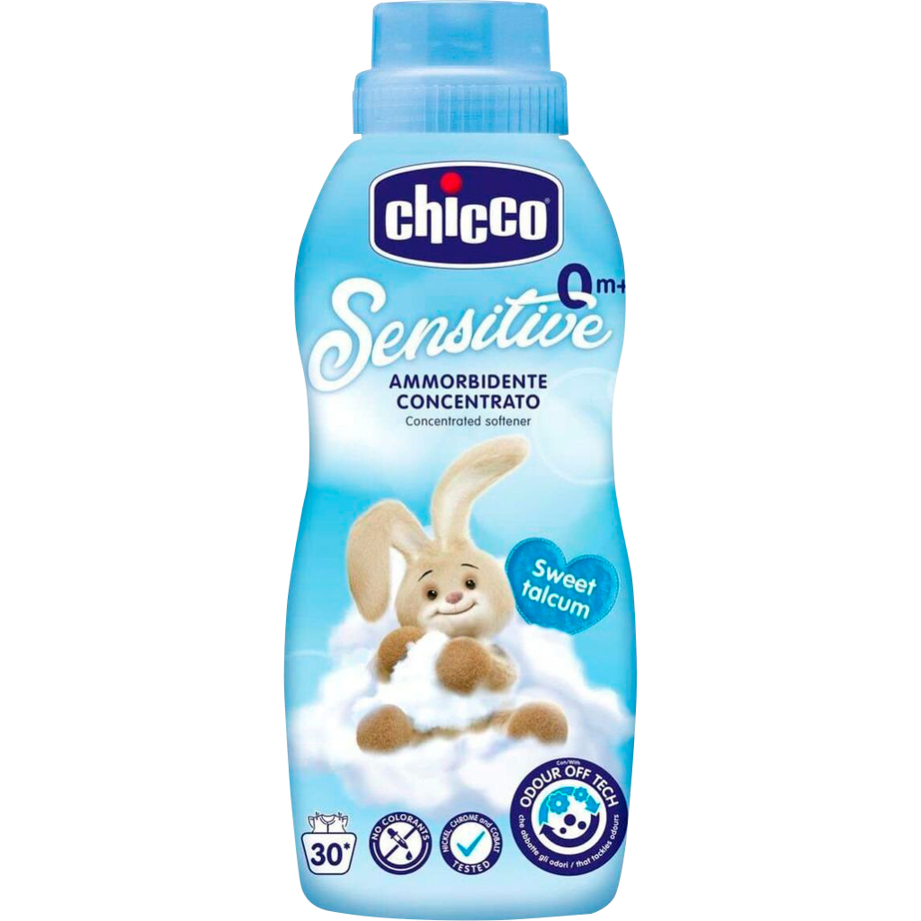 Кондиціонер для білизни Chicco Sensitive Sweet Talcum пом'якшувач тканин 750 мл (8058664103126) - зображення 1