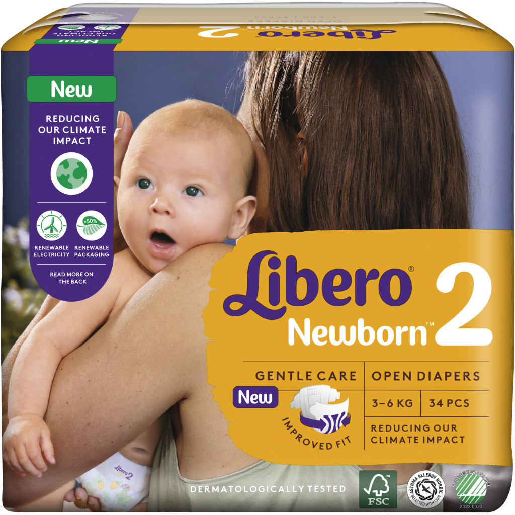 Підгузки Libero New Born 2 3-6 кг 34 шт (7322541197692) - зображення 2