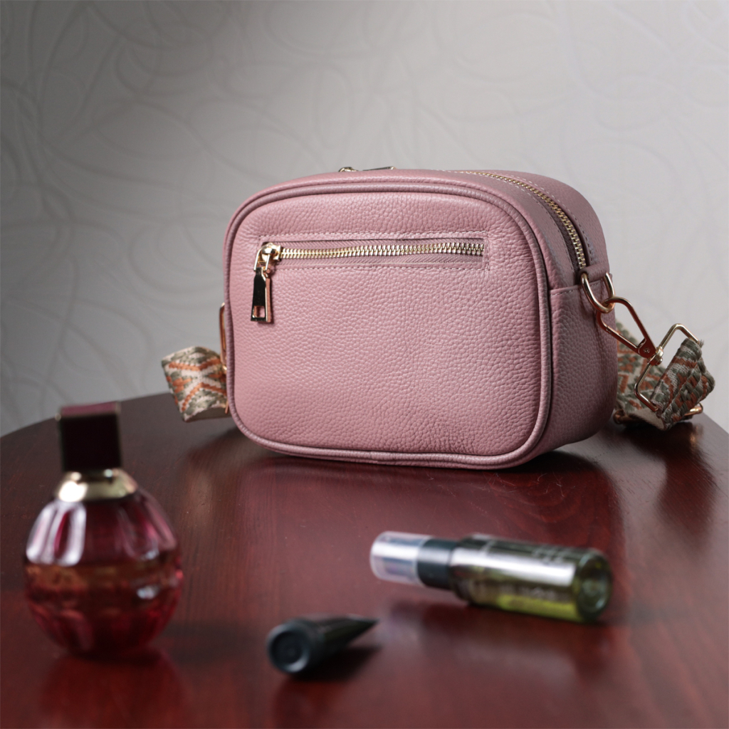 Сумка Vintage Стьобана жіноча з натуральної шкіри Рожева (22614) - зображення 12